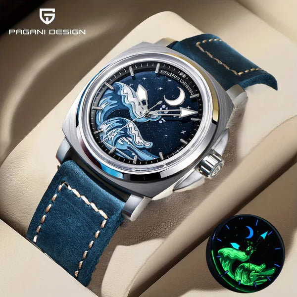 Pagani Design Automatic Leather Watch For Men's 43mm