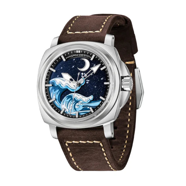 Pagani Design Automatic Leather Watch For Men's 43mm
