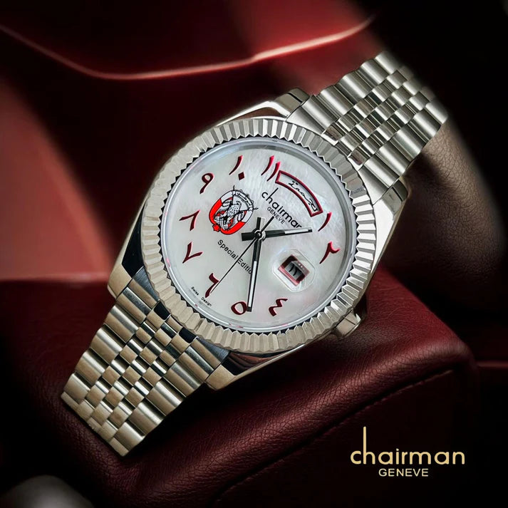 Chairman Geneve Abu Dhabi Logo Arabic Dial Watch For Mens 40mm - Swiss Design