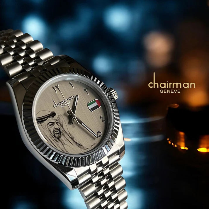 Chairman Geneve UAE Logo & Sheikh MBZ Watch For Mens 40mm - Swiss Design