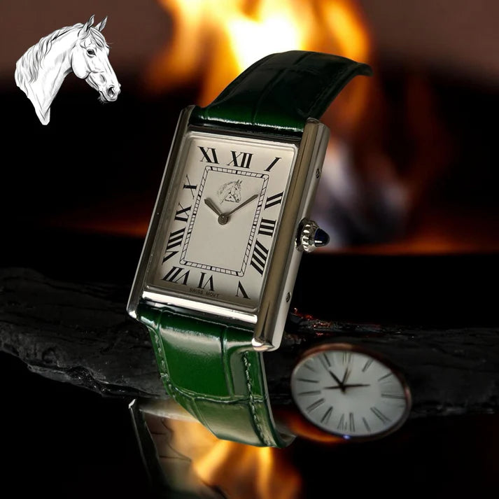 Horse Time Watch Roman White Dial For Mens - Swiss Made