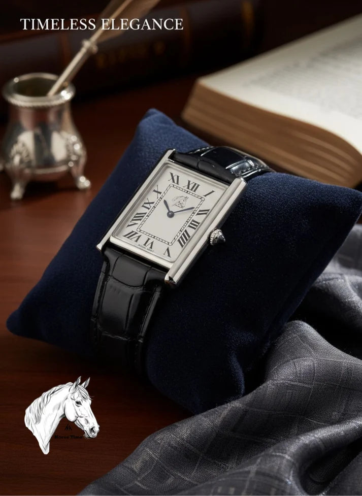Horse Time Watch Roman White Dial For Mens - Swiss Made