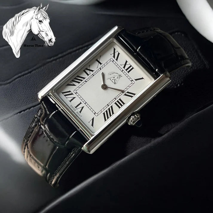 Horse Time Watch Roman White Dial For Mens - Swiss Made