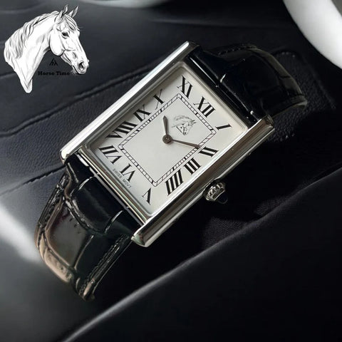 Horse Time Watch Roman White Dial For Mens - Swiss Made