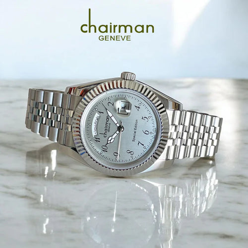 Chairman Geneve Arabic Dial Day & Date Watch For Mens 40mm - Swiss Design