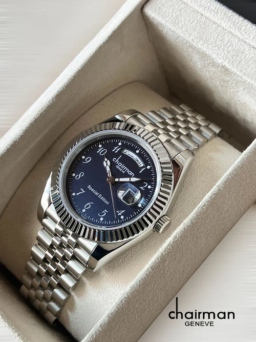Chairman Geneve Arabic Dial Day & Date Watch For Mens 40mm - Swiss Design