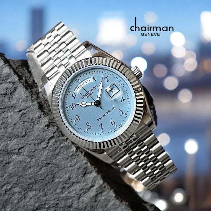 Chairman Geneve Arabic Dial Day & Date Watch For Mens 40mm - Swiss Design