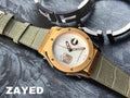 Zayed UAE Logo & UAE Flag Leather Watch For Mens - Swiss Design