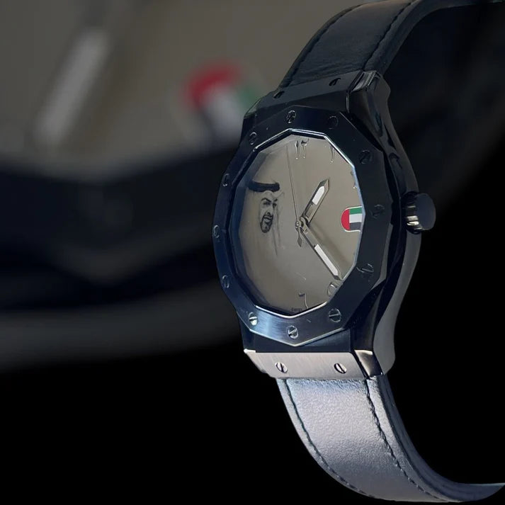 Zayed Watch With Sheikh Muhammad Bin Zayed & UAE Flag For Mens